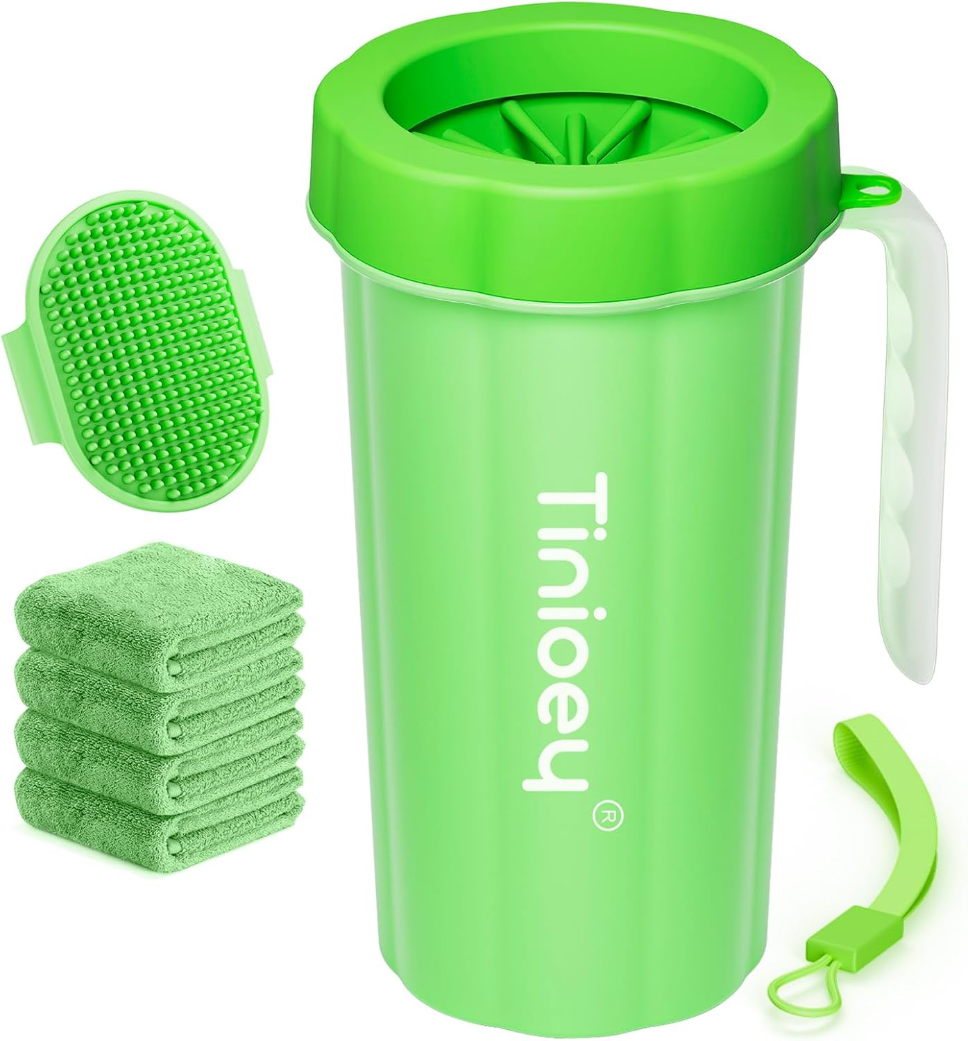 Paw Cleaner for Large Dogs with Handle | Dog Paw Cleaner Large Breed to Clean Muddy Paws | Dog Foot Cleaner | Paw Washer for Dogs & Pets| Dog Feet Washer (Green)